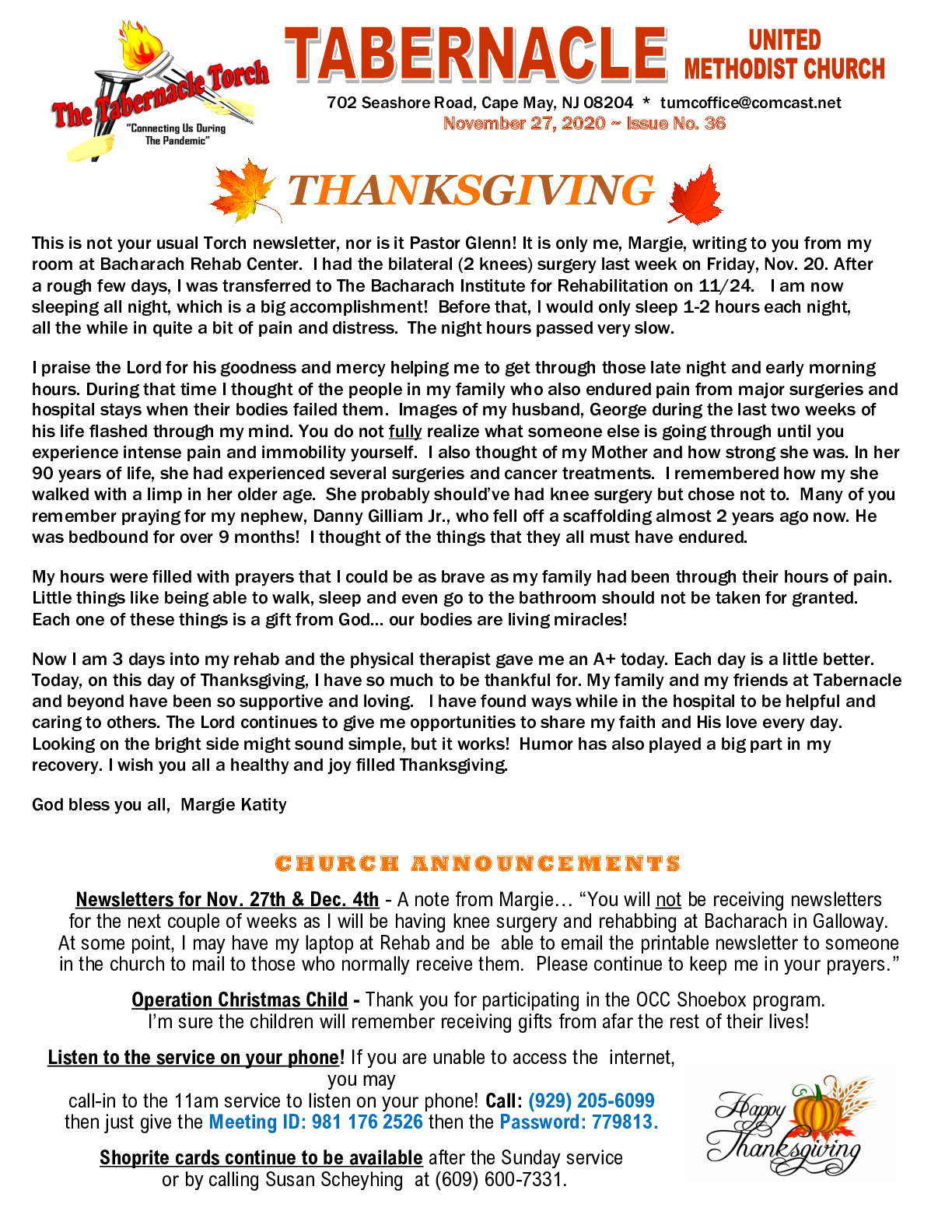 The Thanksgiving Torch:  Issue # 36